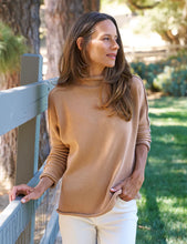 Load image into Gallery viewer, Frank &amp; Eileen Monterey Rolled Funnel Neck Sweater in Camel
