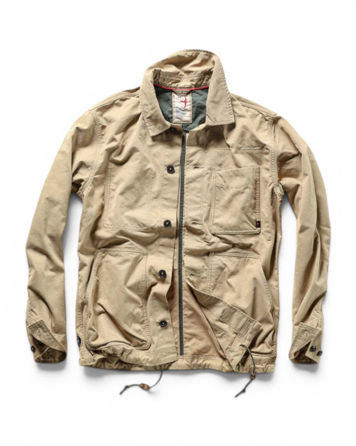 Relwen Canvas Chore Coat In Drill Khaki
