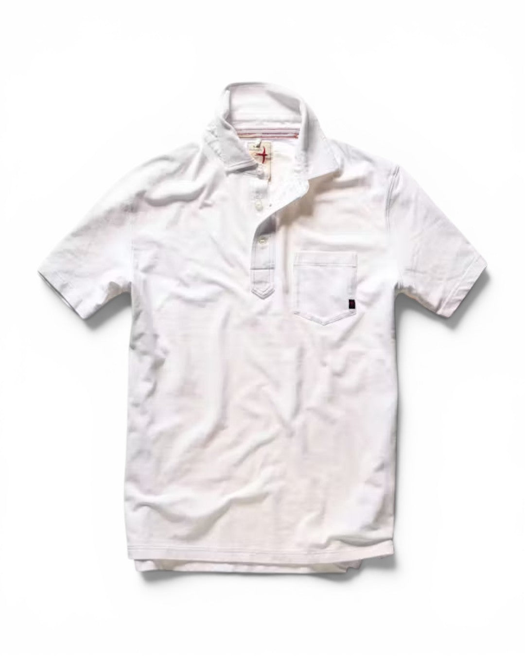 Relwen Pique Slot Polo In White