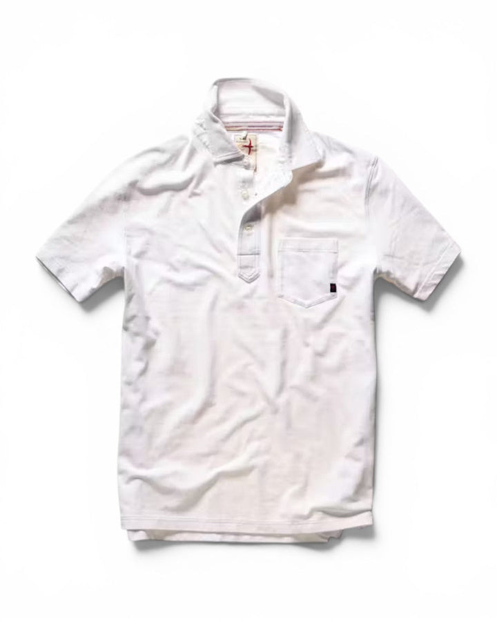 Relwen Pique Slot Polo In White