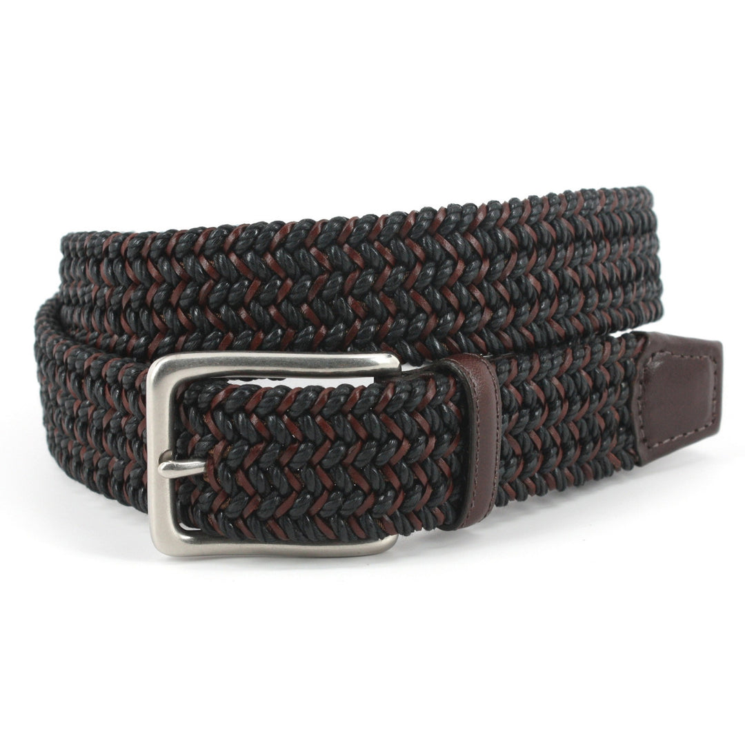 Torino Woven Cotton And Leather Belt