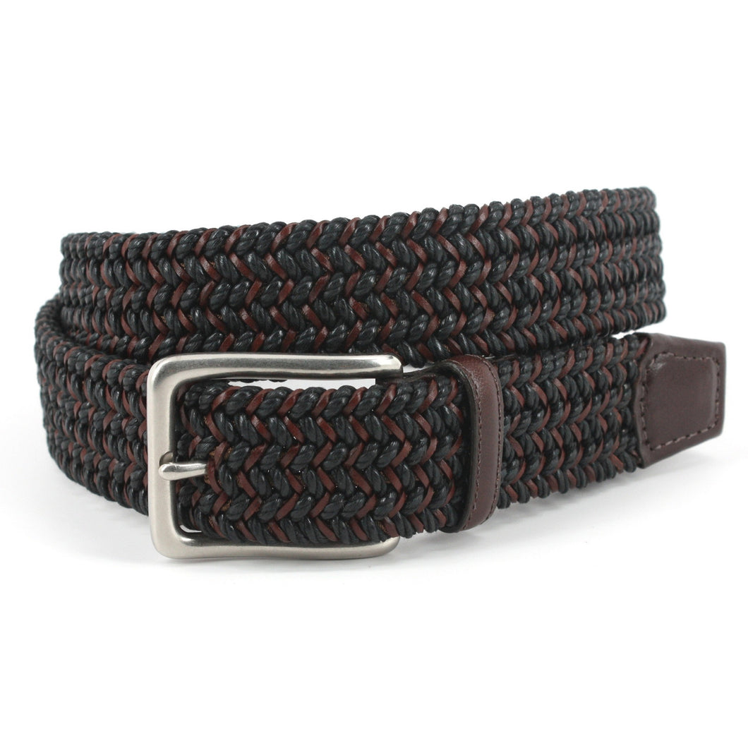 Torino Woven cotton and Leather belt