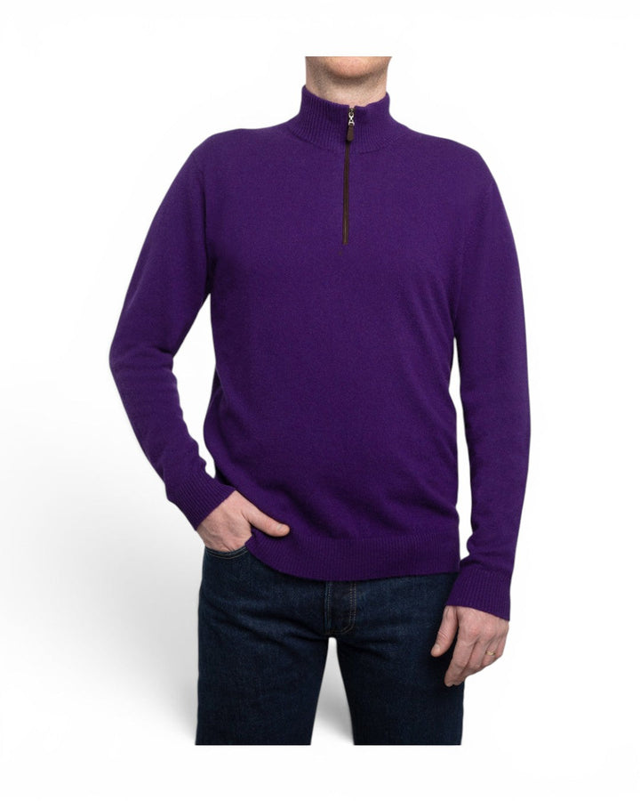 Kinross Suede Trim 1/4 Zip In Husky Purple