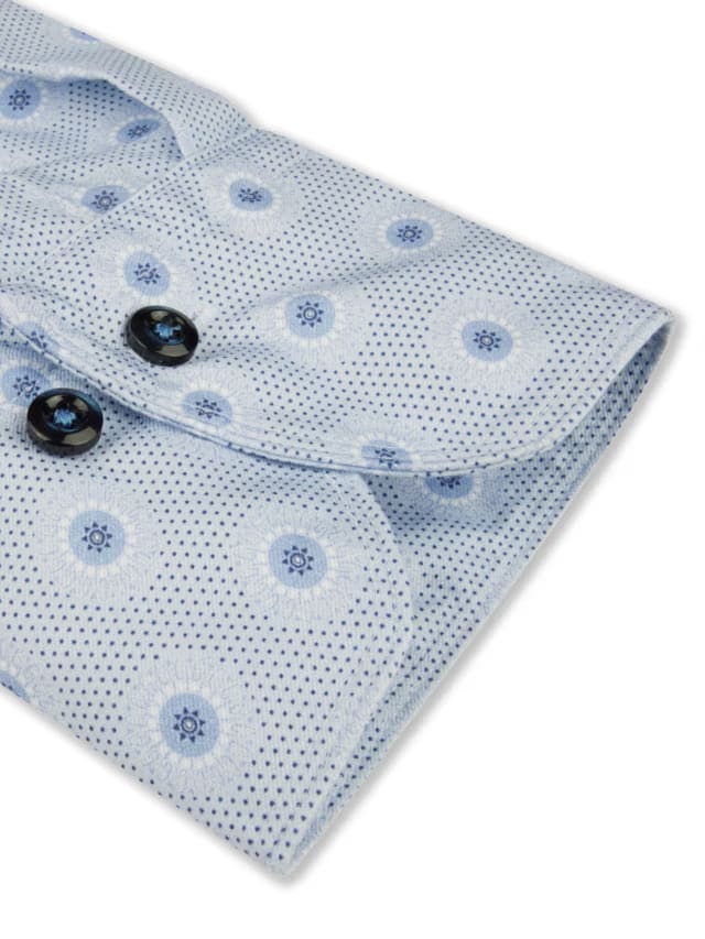 Stenstroms Light Blue Patterned Twill Shirt