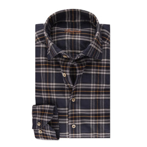 Stenstroms Casual Checked Oxford Shirt in Blue