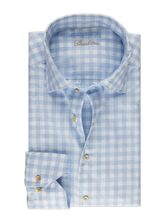 Load image into Gallery viewer, Stenstroms Casual Blue Checked Twill Shirt
