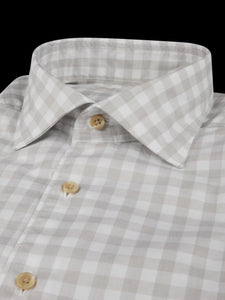 Stenstroms Casual Beige Checked Twill Shirt