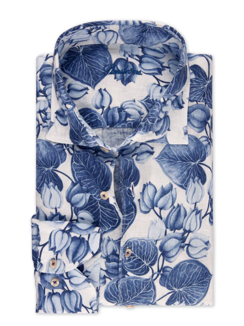 Stenstroms Blue Print  Linen Shirt