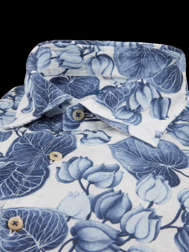 Stenstroms Blue Print  Linen Shirt