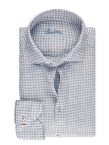 Stenstroms Blue Checked Linen Shirt