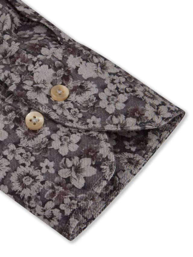 Stenstroms Grey Floral Flannel Shirt