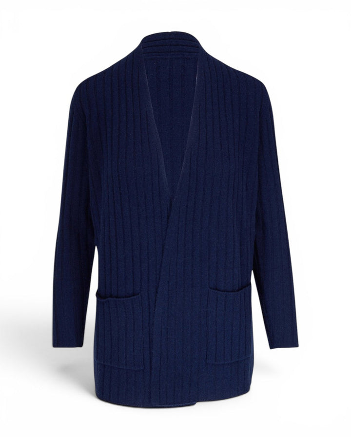 Kinross Easy Rib Cardigan In Navy