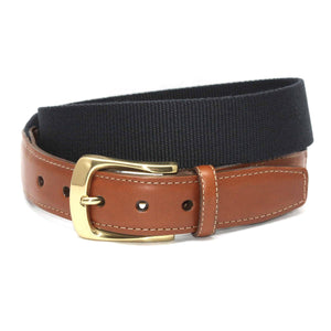 Torino European Ribbed Surcingle Belt in Navy