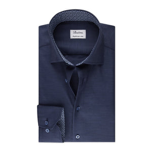 Stenstroms Contrast Twill Shirt in Navy