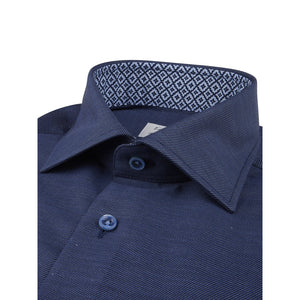 Stenstroms Contrast Twill Shirt in Navy