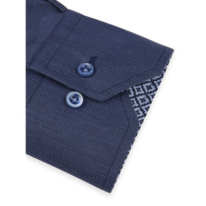 Stenstroms Contrast Twill Shirt in Navy