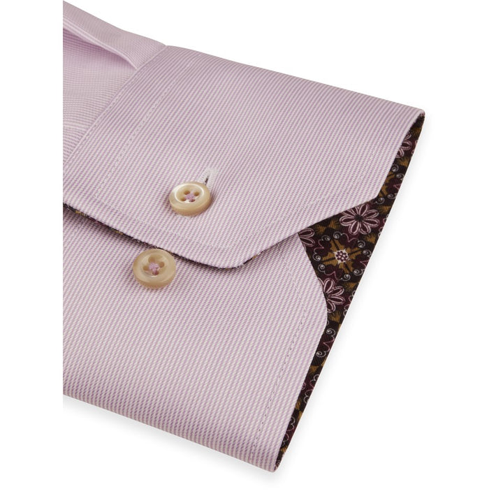 Stenstroms Striped Contrast Twill Shirt In Lavender