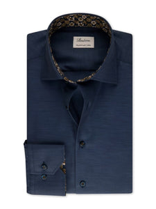 Navy Contrast Twill Shirt