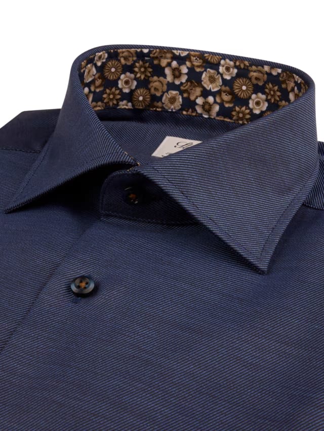 Navy Contrast Twill Shirt