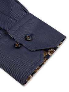 Navy Contrast Twill Shirt