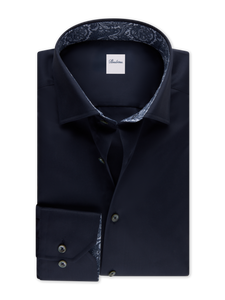 Stenstroms Navy Contrast Twill Shirt