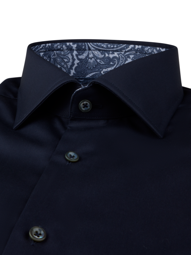 Stenstroms Navy Contrast Twill Shirt