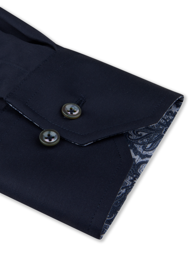Stenstroms Navy Contrast Twill Shirt