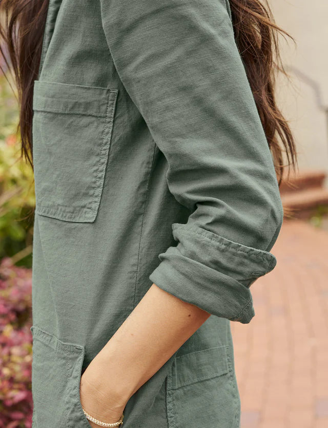 Frank &amp; Eileen Long-Sleeve Playsuit In Rosemary