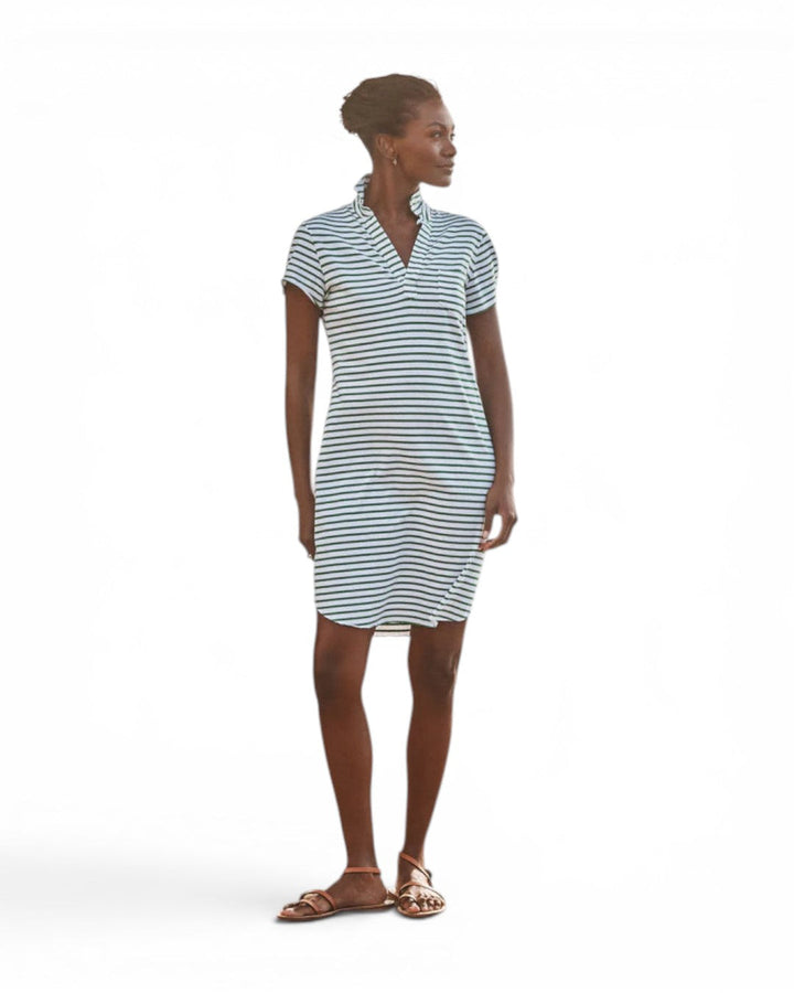Frank &amp; Eileen Lauren Polo Dress In White French Stripe