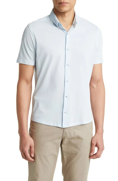 Stone Rose Ss 2 Tone Pique Light Blue