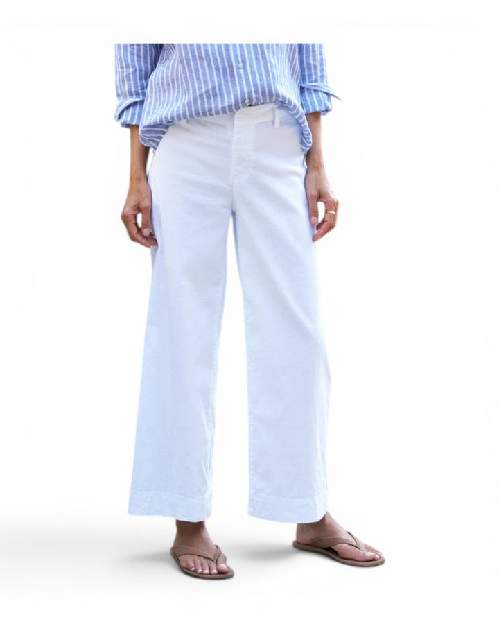 Frank &amp; Eileen Wexford Wide-Leg Linen Pant In White