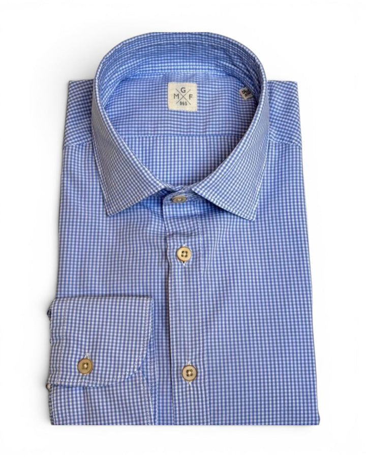 Gmf Gingham Shirt In Blue/White