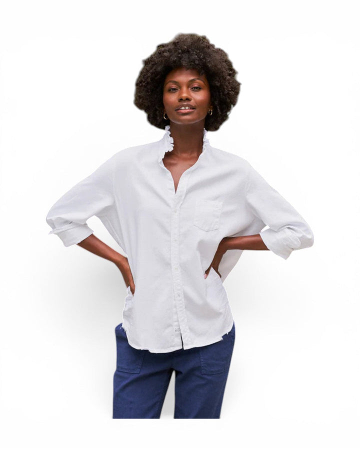 Frank &amp; Eileen Eileen Ruffle Collar Button-Up In White