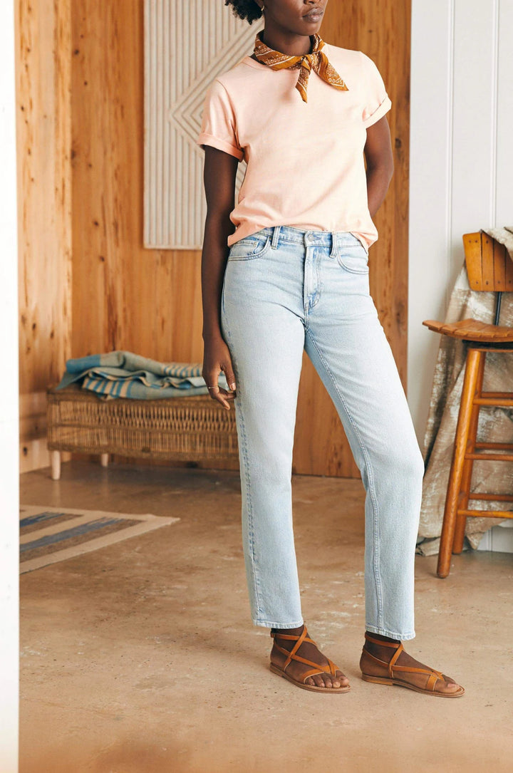 Faherty Sunwashed Essential Tee - Peach Whip