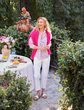 Load image into Gallery viewer, F&amp;E Eileen Relaxed Button-Up in Blue and Pink Floral

