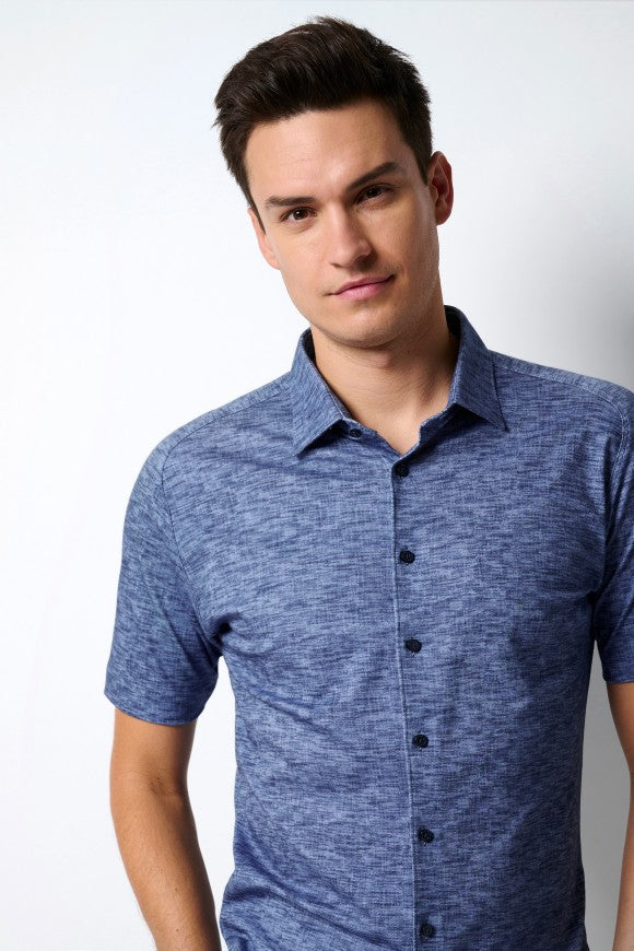 Desoto Print Ss Jersey Shirt In Marine