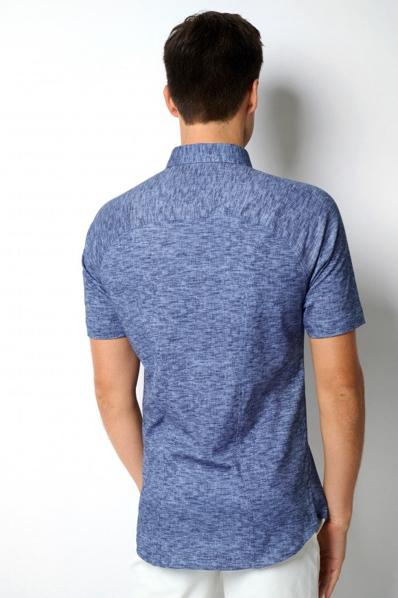 Desoto Print Ss Jersey Shirt In Marine