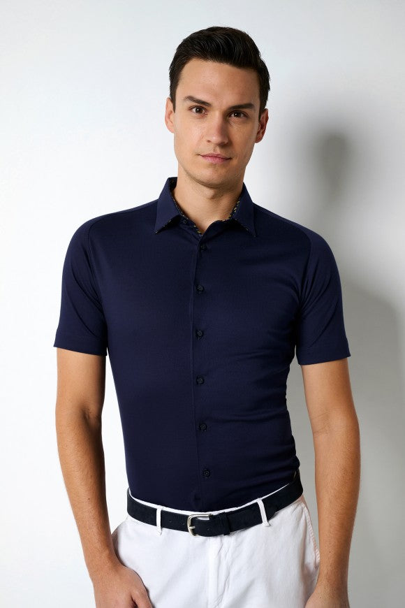 Desoto S/S Solid Jersey Shirt in Navy