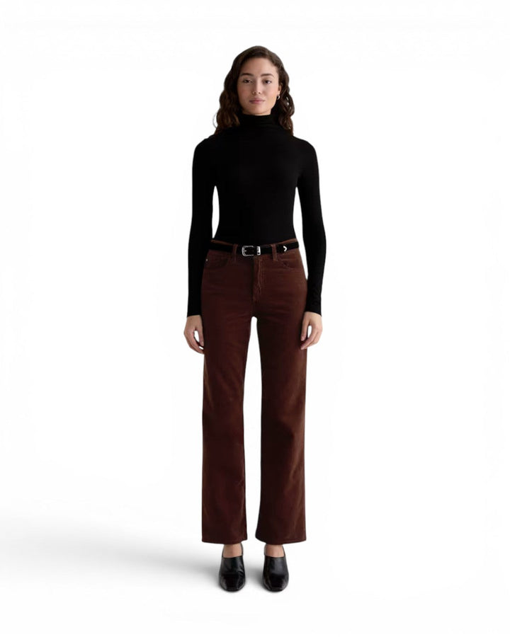 Ag Brinley Corduroy Mid-Rise Straight In Coffee Bean