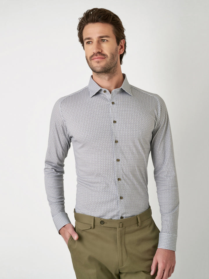Desoto Casual Kent Ls In Anthracite Maze Print