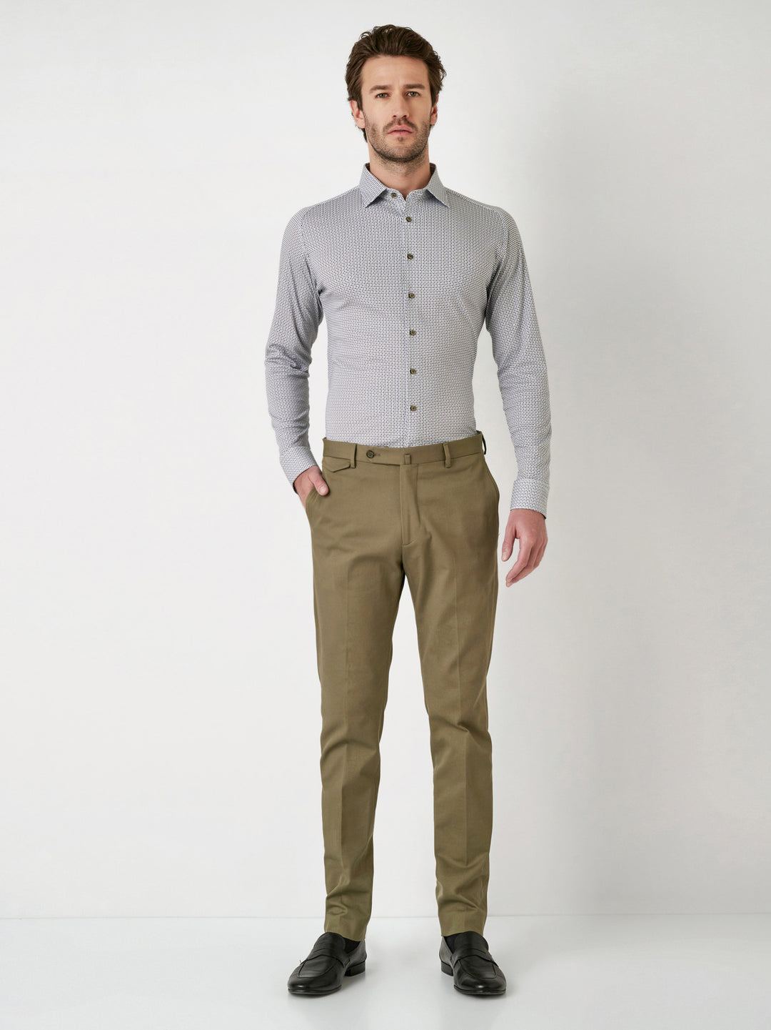 Desoto Casual Kent Ls In Anthracite Maze Print
