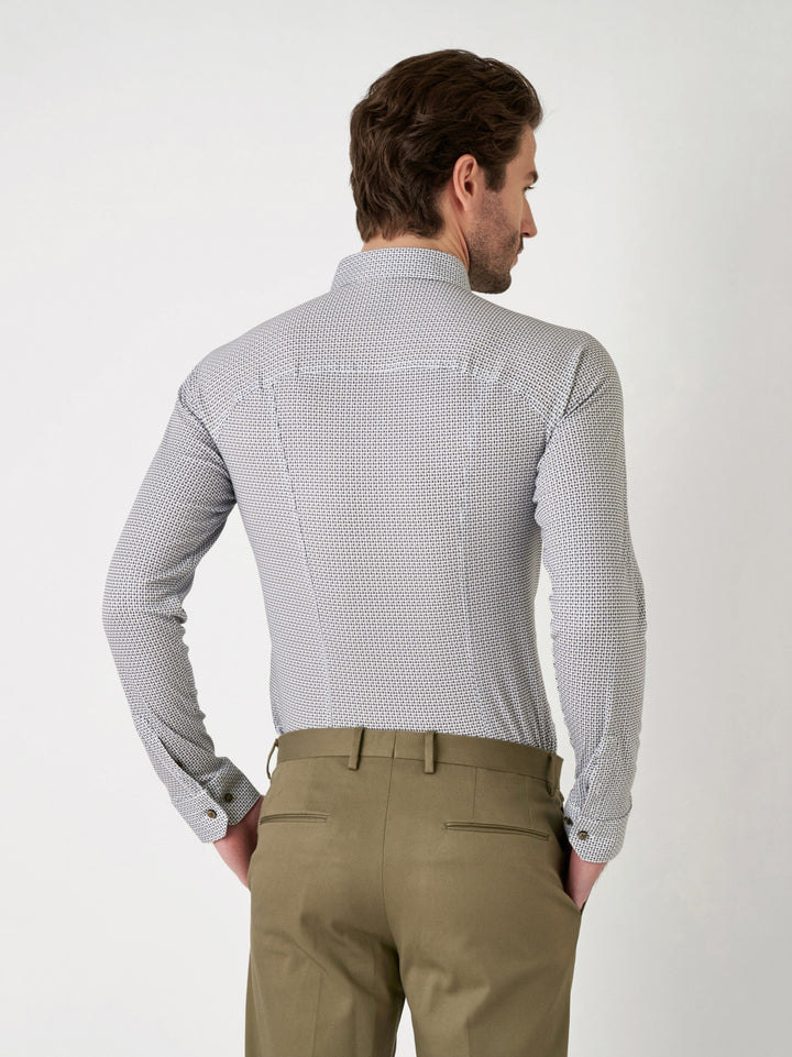 Desoto Casual Kent Ls In Anthracite Maze Print