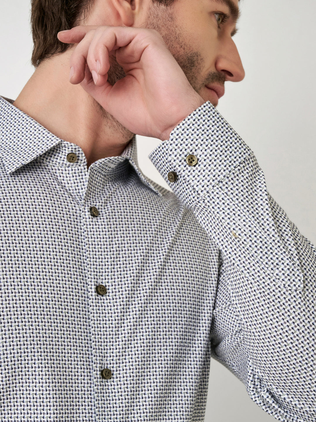 Desoto Casual Kent Ls In Anthracite Maze Print