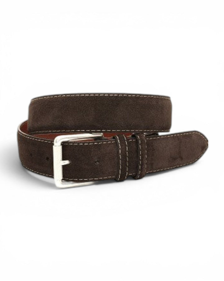 Torino European Calfskin Suede Belt Color Brown