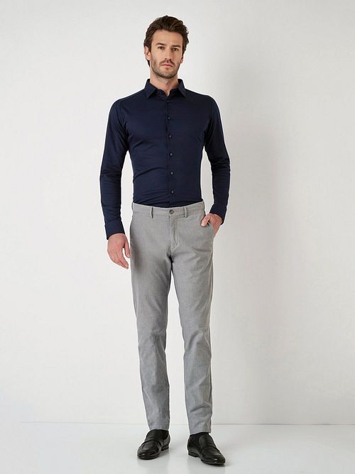 Desoto Pique Long Sleeve In Navy Blue