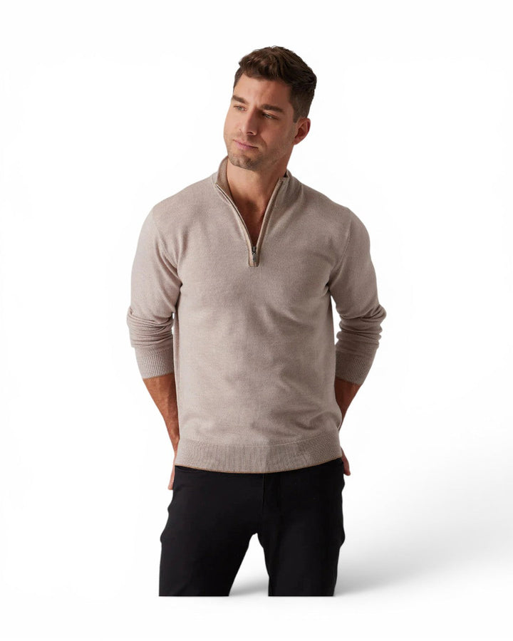 Raffi L/S Zip Mock In Oat