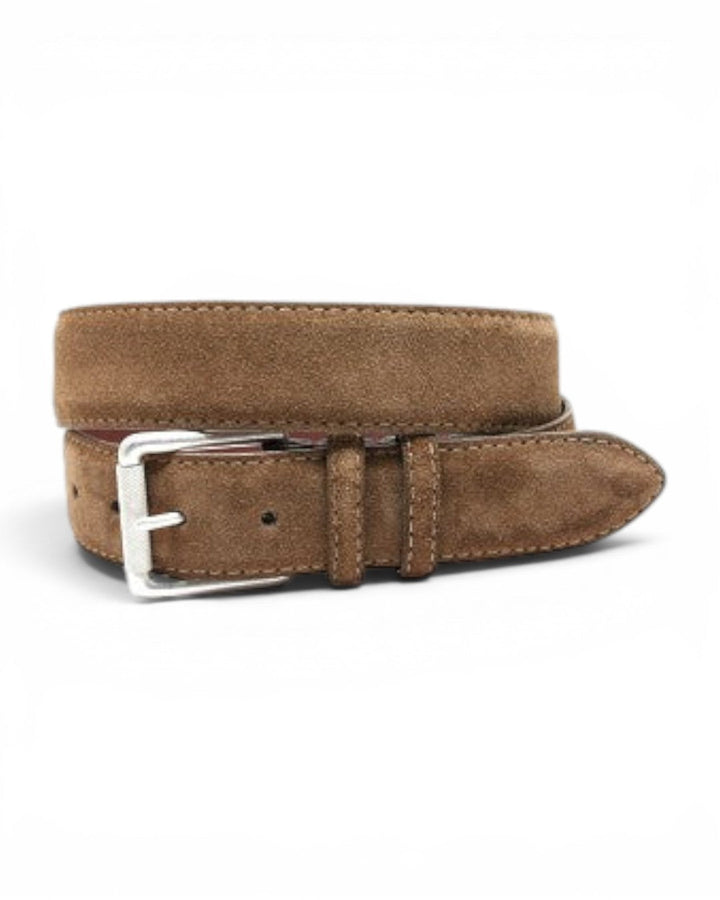 Torino European Calfskin Suede Belt Color Whiskey