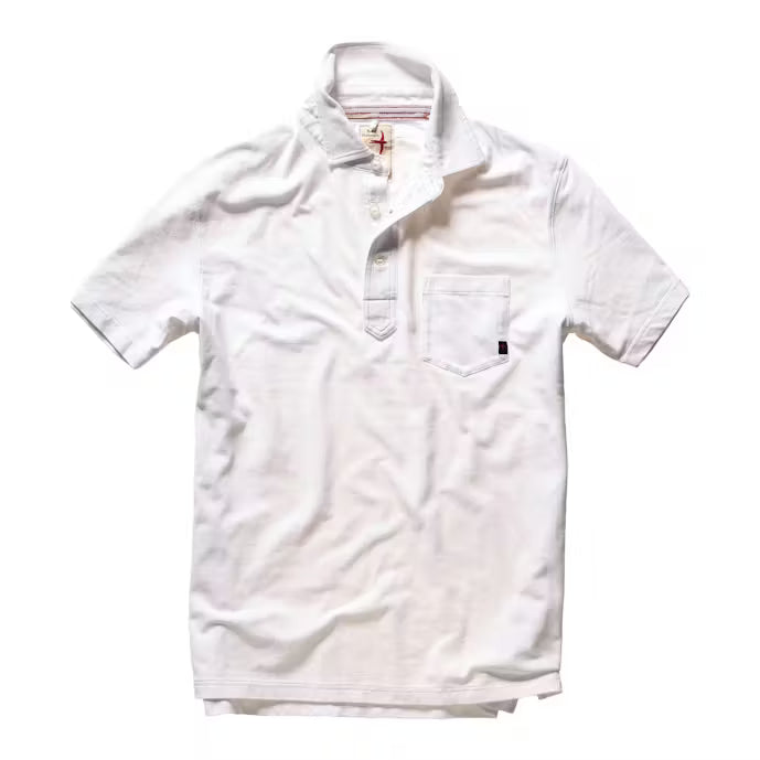 Relwen Pique Slot Polo In White