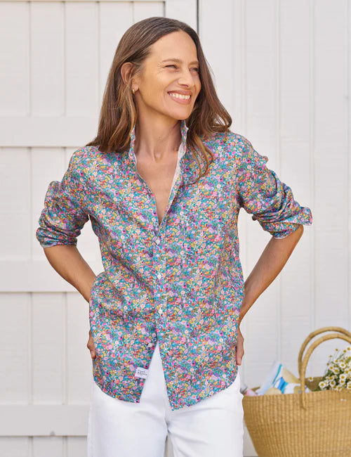 Frank &amp; Eileen Relaxed Button-Up in Multicolor Flowers