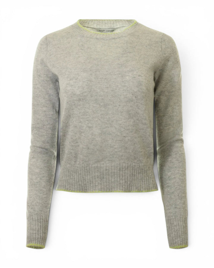 Autumn Cashmere Tipped L/S Crew In Grey